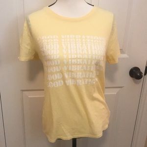 Lucky Brand NWT Good Vibrations yellow t-shirt!